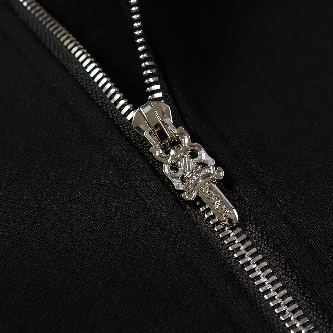 ZIPPER HOODIE CORAZONES CROMADOS