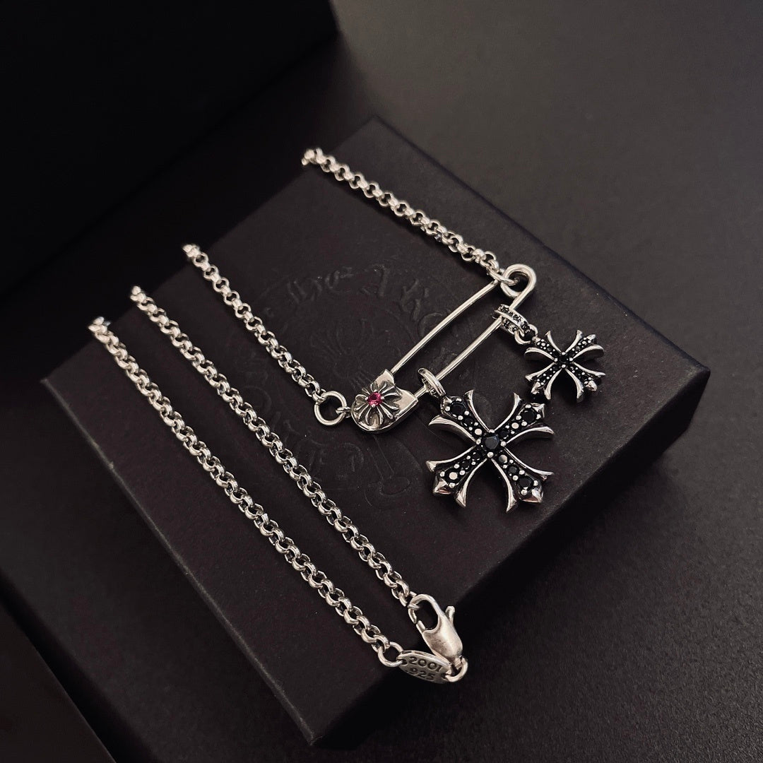 Collar Chrome Corazones Cromados