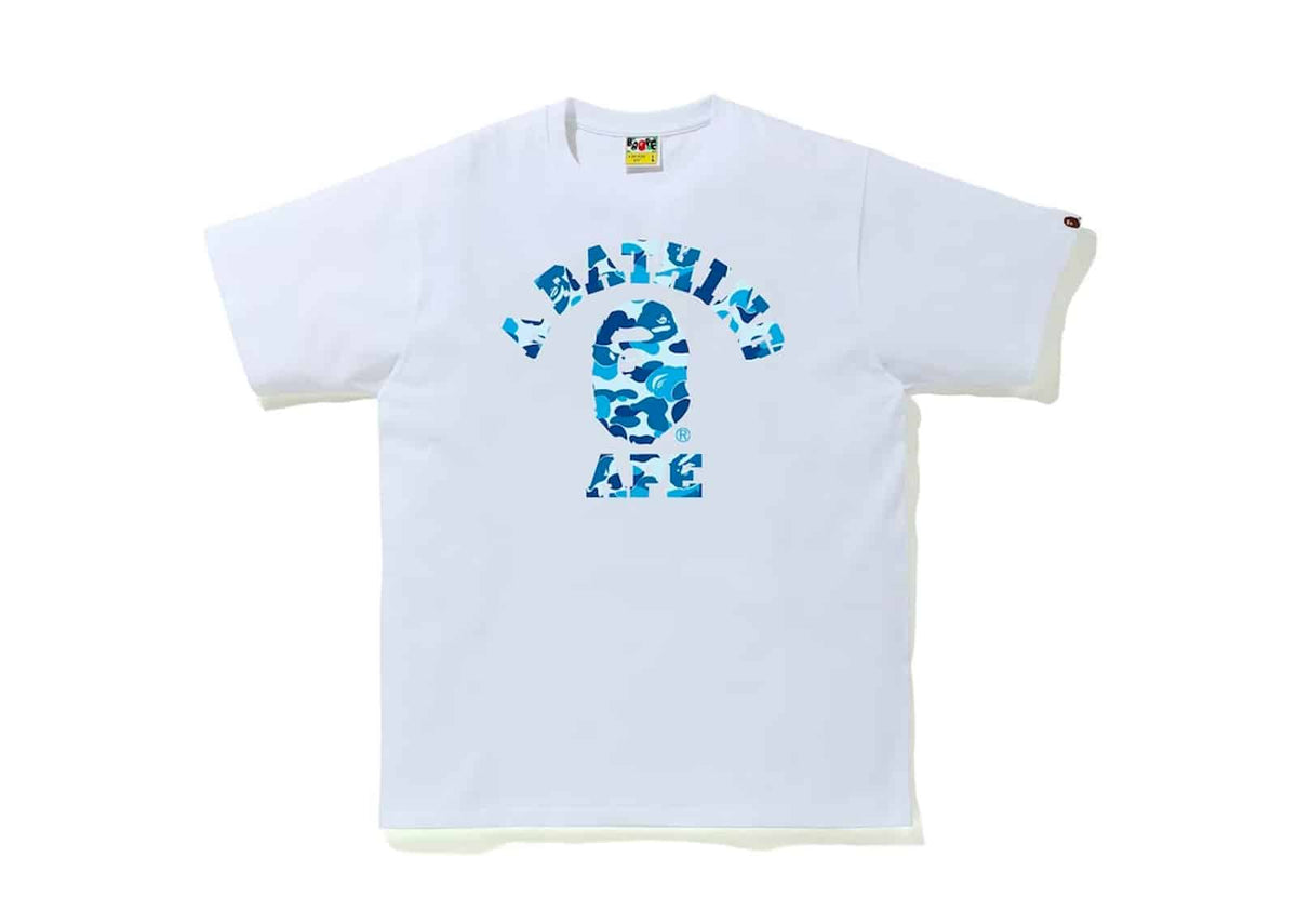 Bape Camo College Tee White Blue
