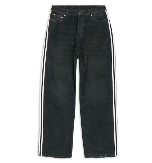 B4LEN CIAGA X 4D1DAS Pantalones Baggy Grandes Negro/AZUL