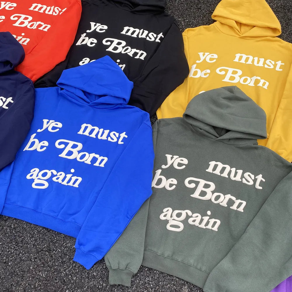 Sudadera con capucha "Ye Must Be Born Again"