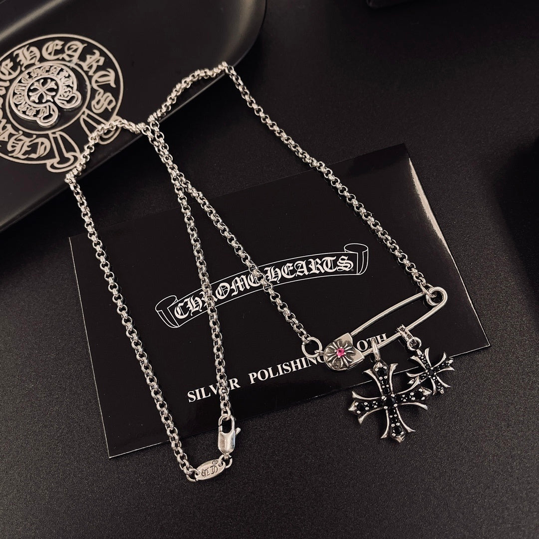 Collar Chrome Corazones Cromados