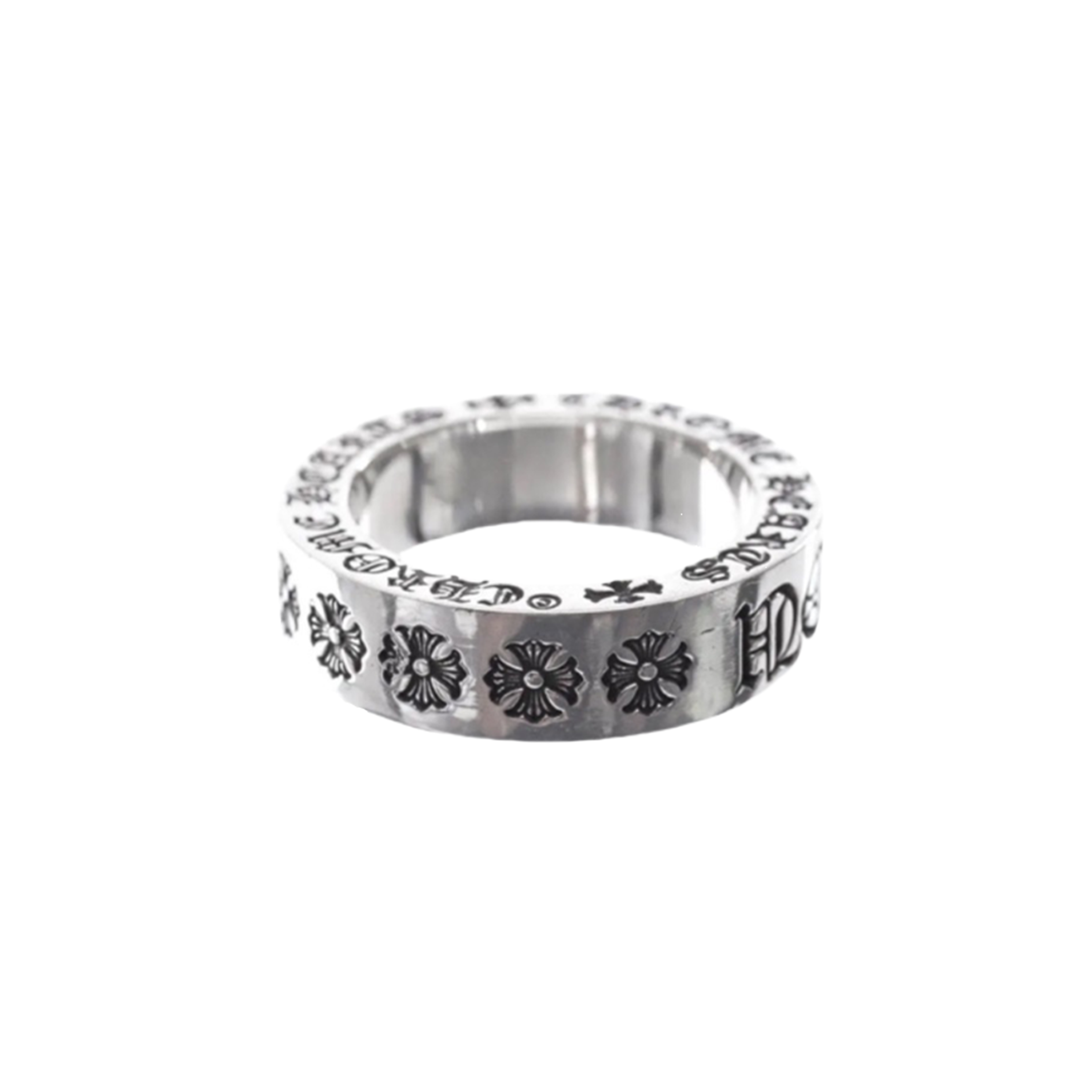 Anillo Corazones Cromados