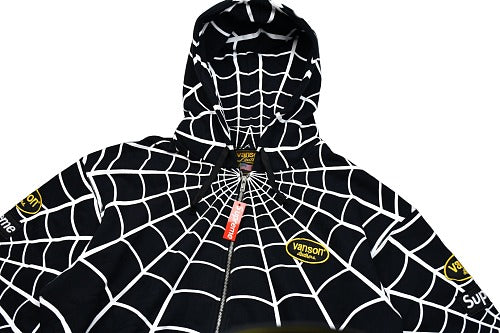 SUPR3ME X V4NS0N LEATHERS X SPIDER MAN HOODIE