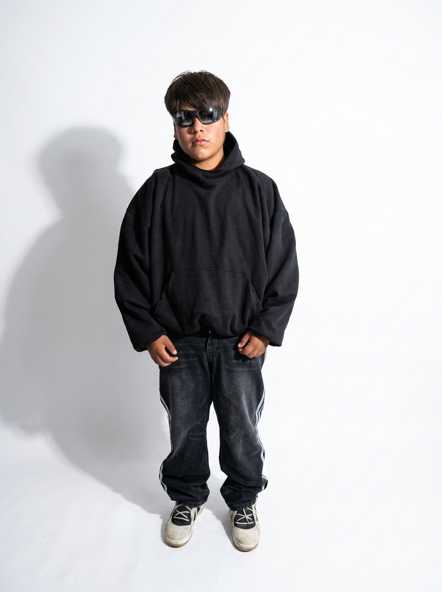 B4LEN CIAGA X 4D1DAS Pantalones Baggy Grandes Negro/AZUL