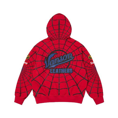 SUPR3ME X V4NS0N LEATHERS X SPIDER MAN HOODIE