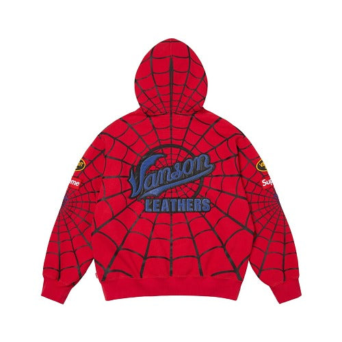 SUPR3ME X V4NS0N LEATHERS X SPIDER MAN HOODIE