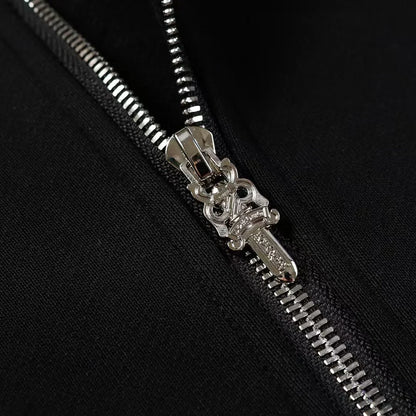 ZIPPER HOODIE CORAZONES CROMADOS