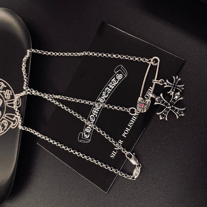 Collar Corazones Cromados