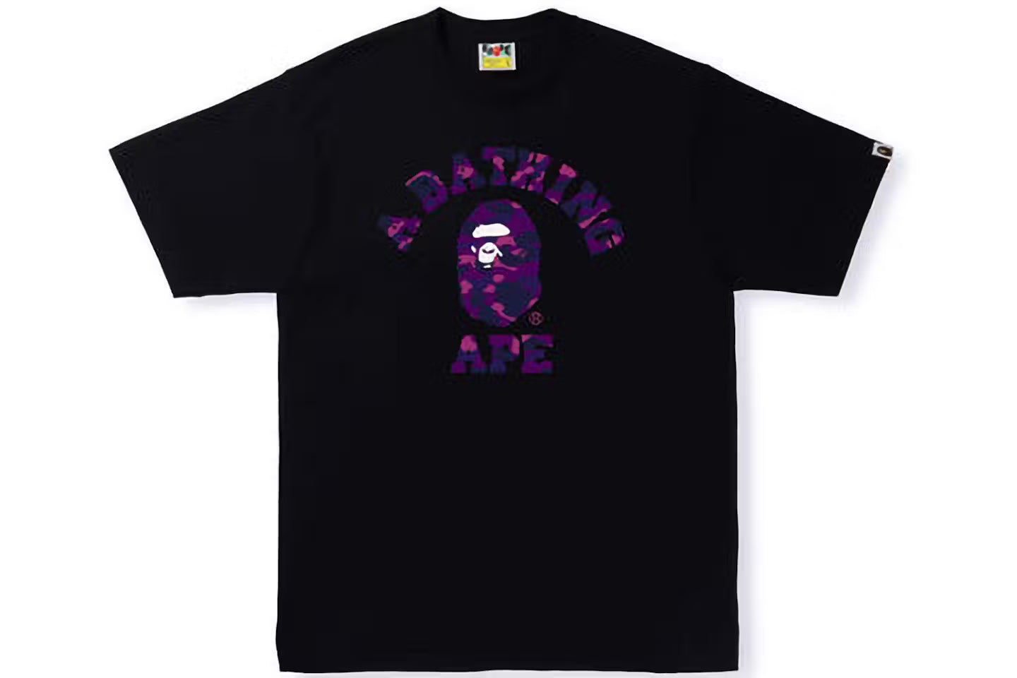 Camiseta Bape Camo College Negra Morada