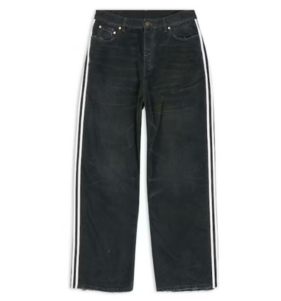 B4LEN CIAGA X 4D1DAS Pantalones Baggy Grandes Negro/AZUL