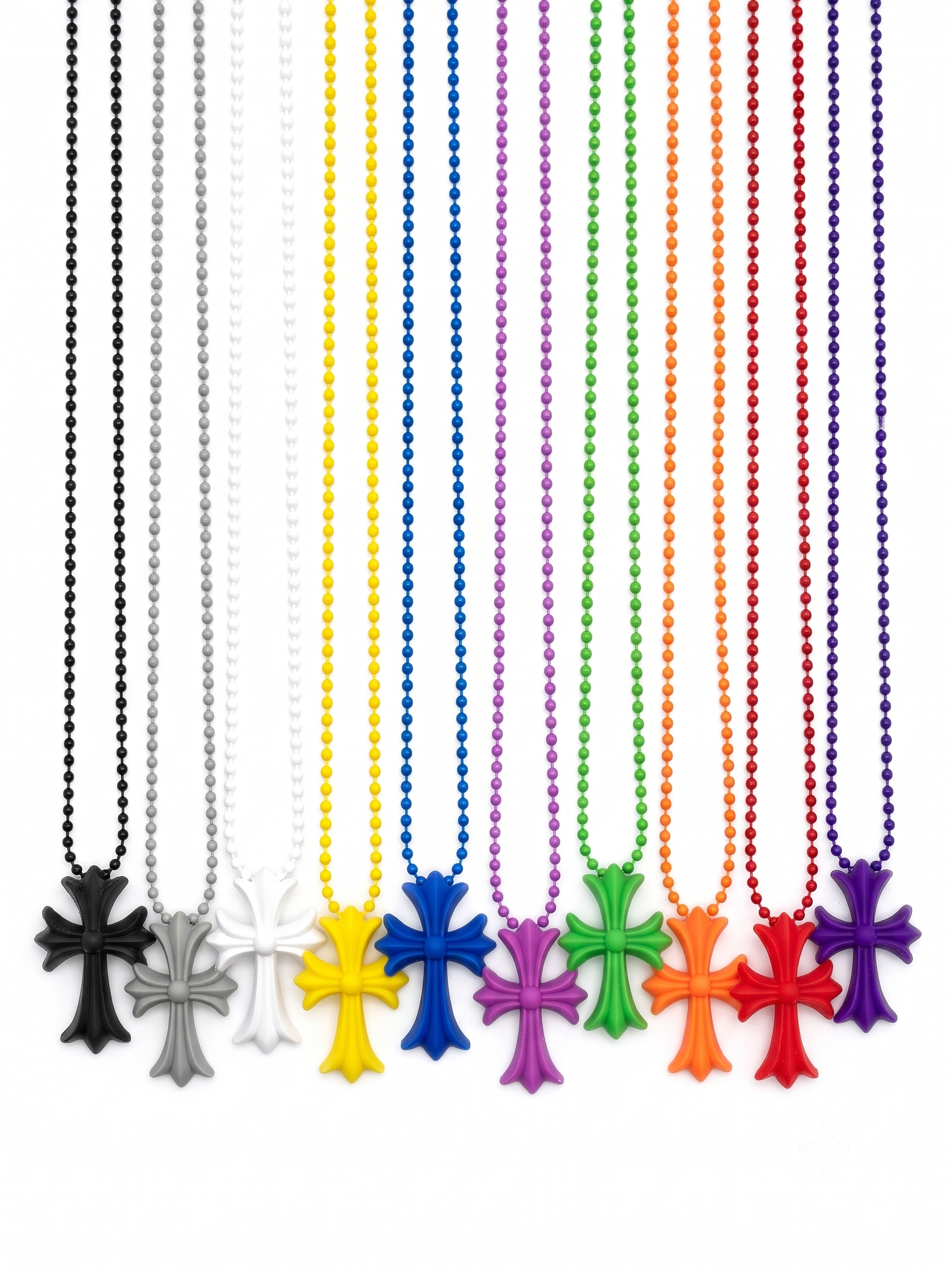 Collar Chr0me He4rts Resina Cadena Bolas Corazones Cromados