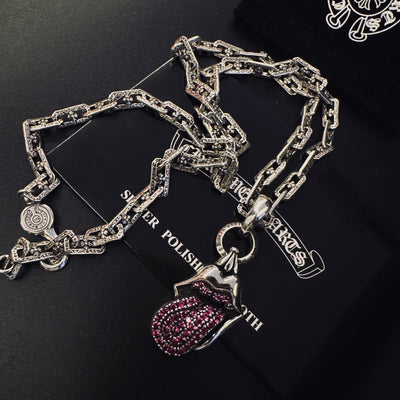 Collar Chrome Corazones Cromados