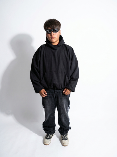 B4LEN CIAGA X 4D1DAS Pantalones Baggy Grandes Negro/AZUL