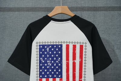 USA FLAG TEE CORAZONES CROMADOS