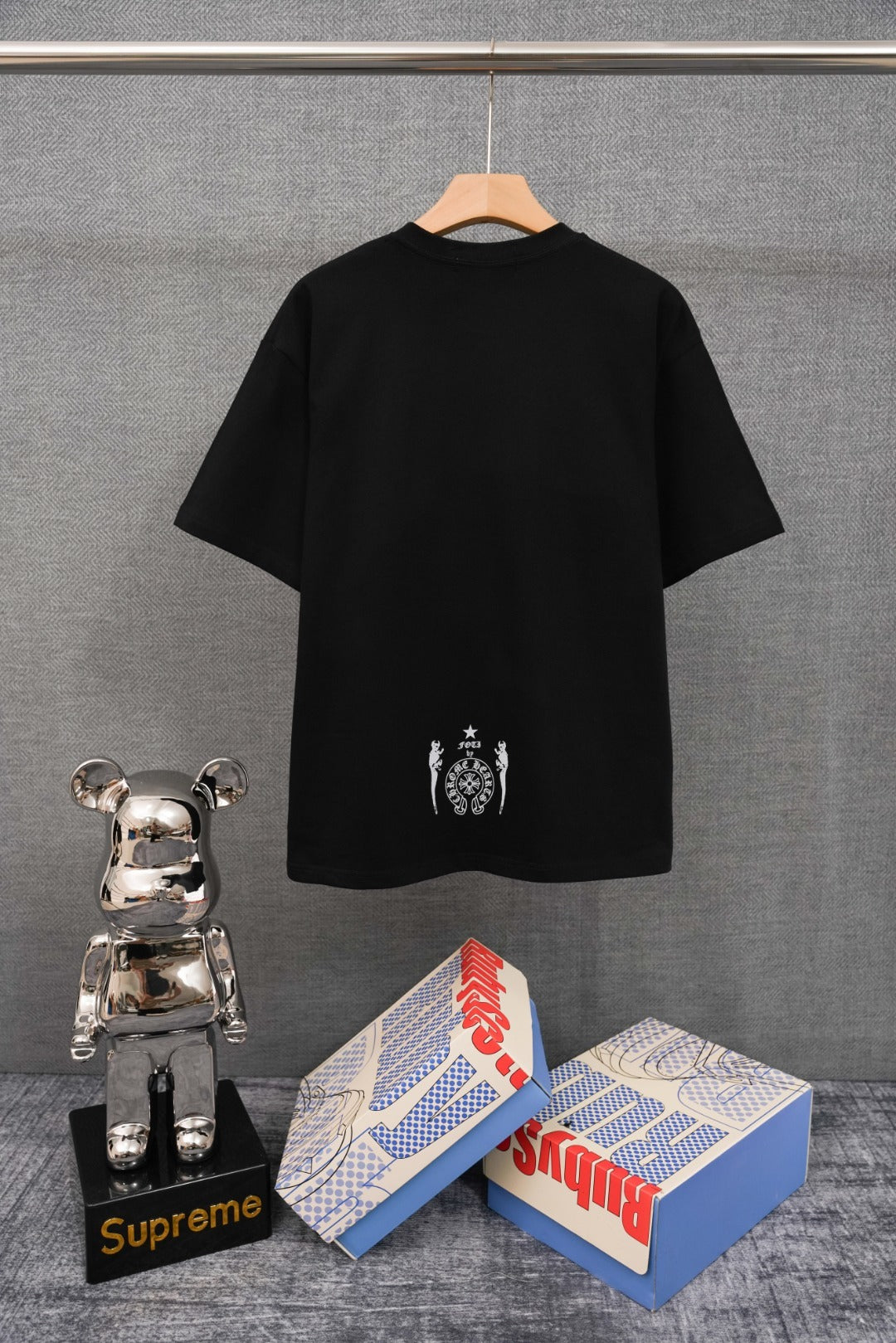 skull TEE CORAZONES CROMADOS